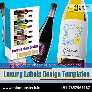 Luxury Labels Design Templates Wine Bottles Foods Liquor Beverage etc