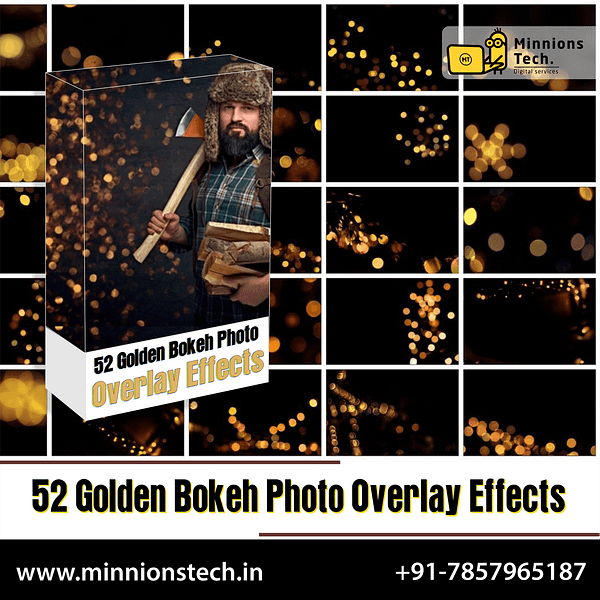 Golden Bokeh Photo Overlay Effects