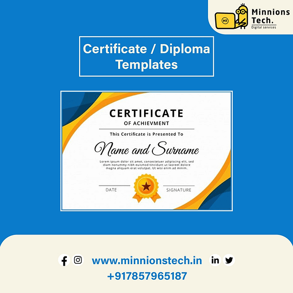 Certificate or Diploma Templates